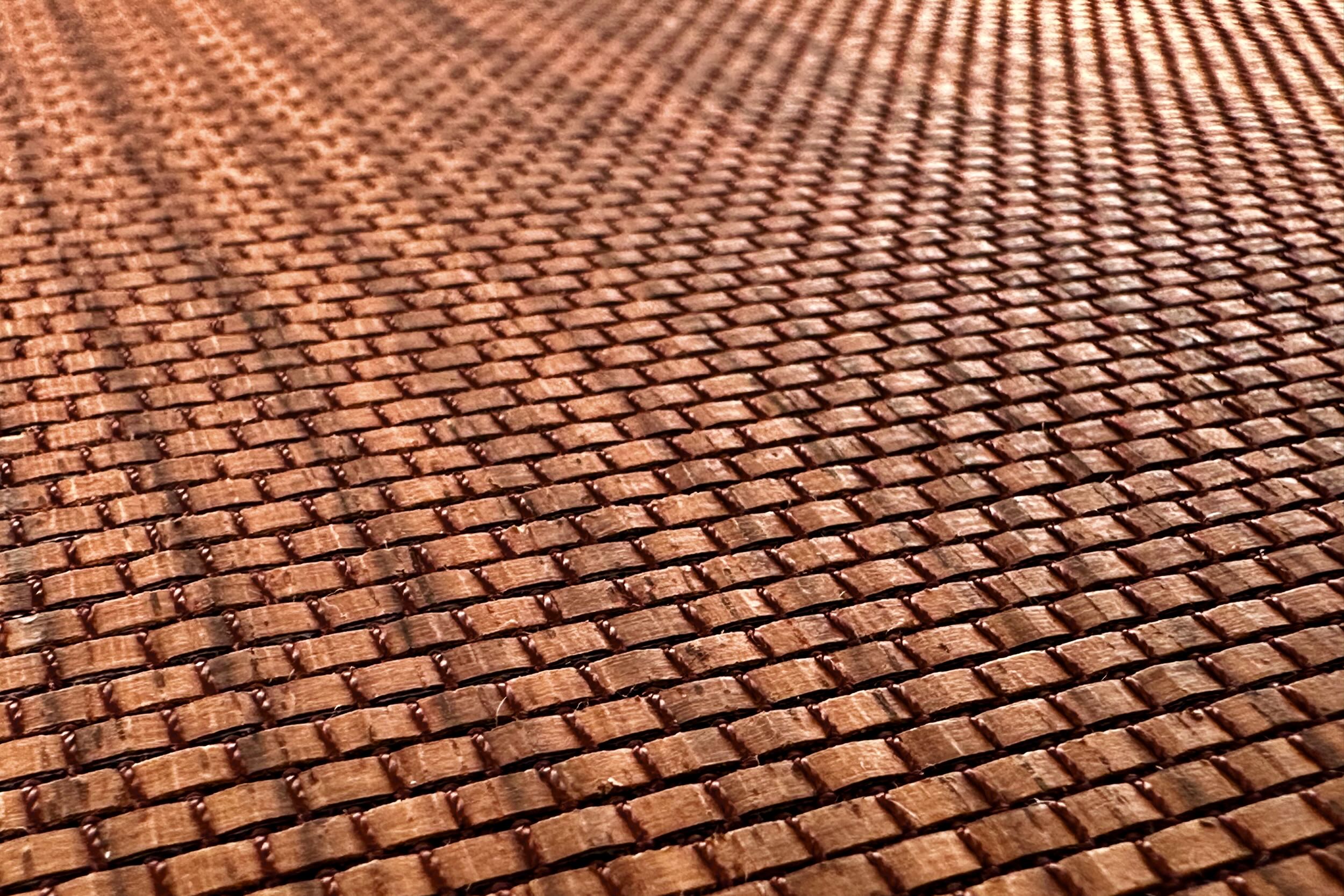 Angled view 1 of Ki-Ori wood fabric in Rosewood