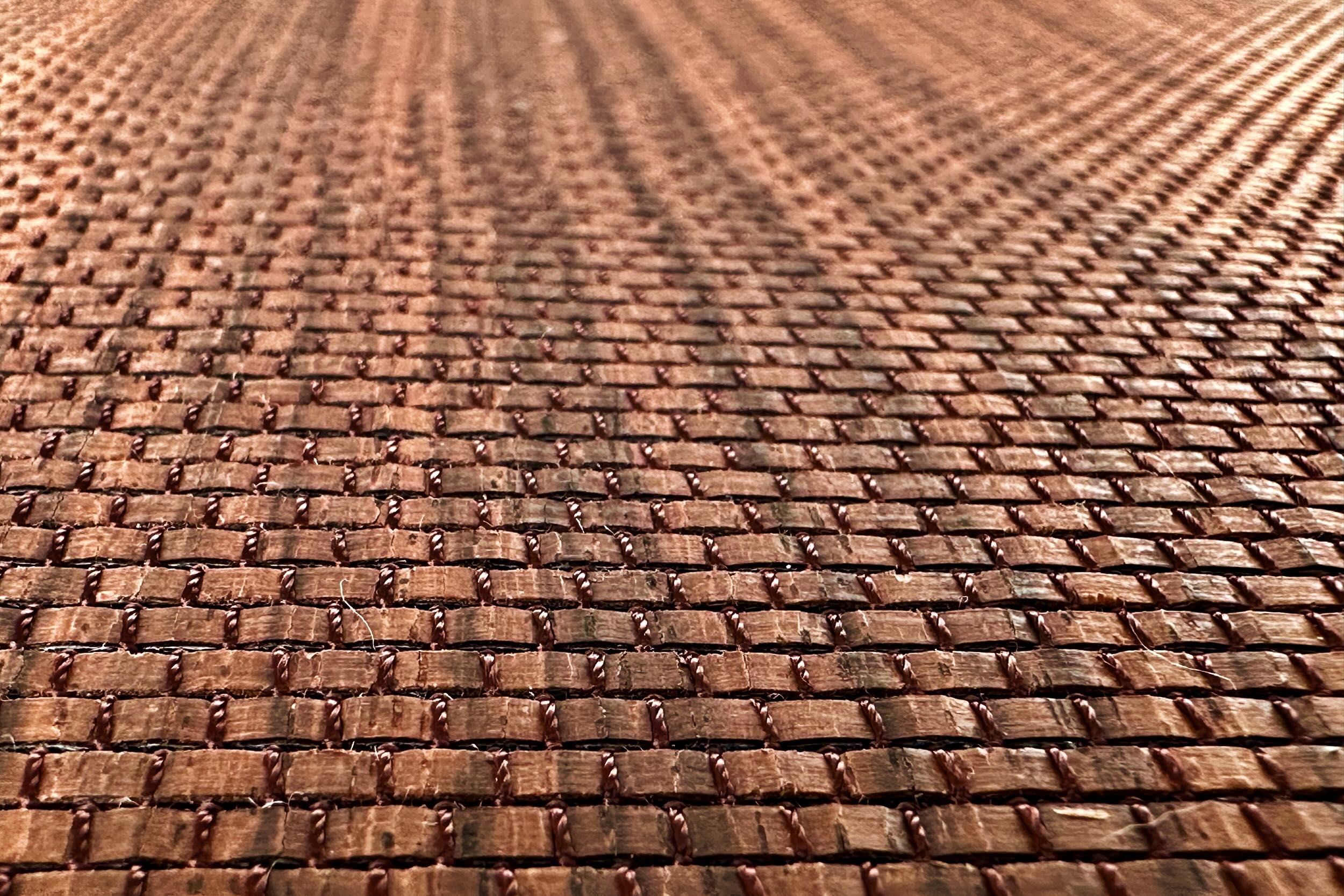 Angled view 2 of Ki-Ori wood fabric in Rosewood