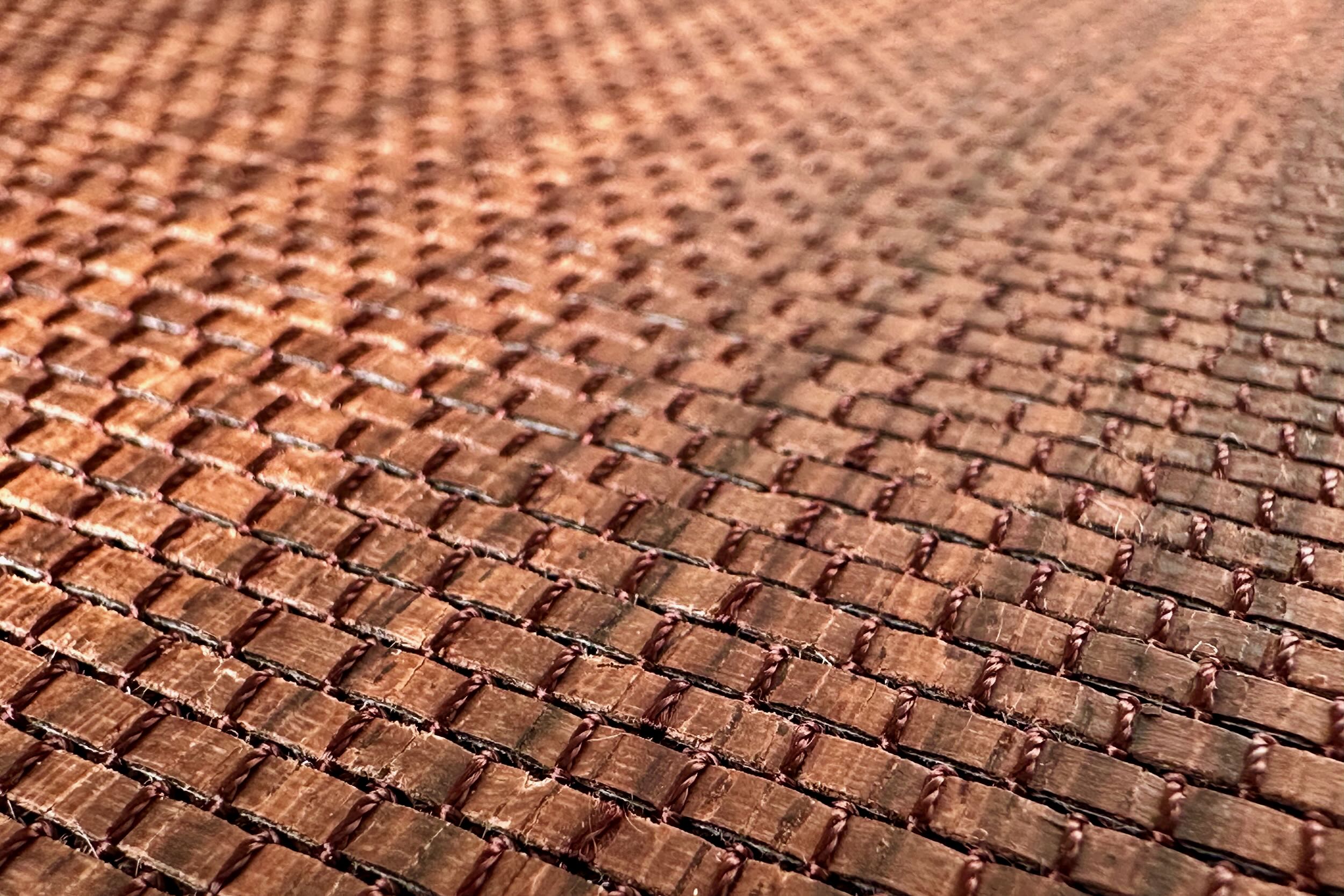 Angled view 3 of Ki-Ori wood fabric in Rosewood